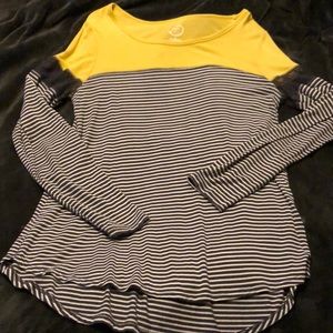 Striped yellow and gray long sleeve